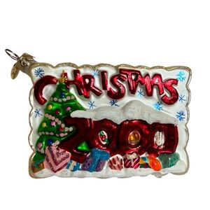 Christopher Radko Christmas 2000 Postcard Glass Ornament Y2K Millennium Retired